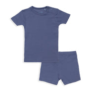 chambray organic cotton magnetic toddler pjs - shorts-Magnetic Me