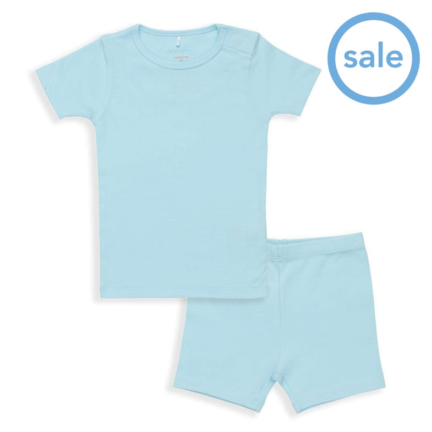 blue water organic cotton magnetic toddler pjs - shorts