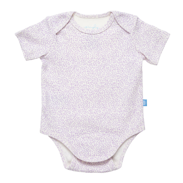 lilac foliage organic cotton magnetic bodysuit