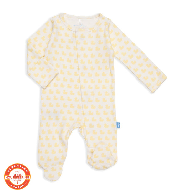 many ducks yellow organic cotton magnetic footie